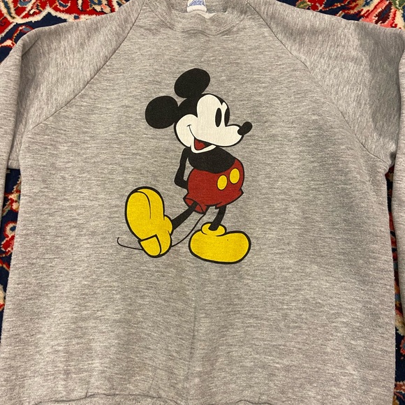 Disney Sweaters - Vintage Mickey Mouse Grey Sweatshirt Size: XL - Picture 2 of 5